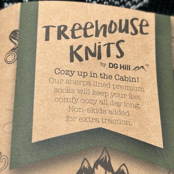 Treehouse Knits Sherpa Lined Socks 2pk Non-Skid Grip Shoe Size 4-10 Soft Warm - Picture 5 of 7